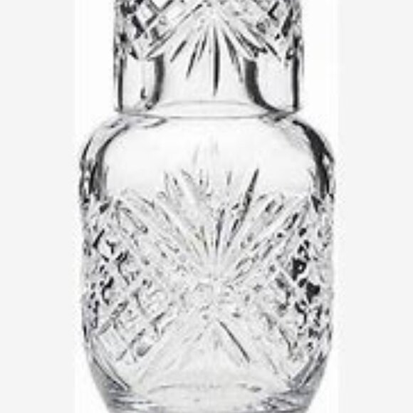 Godinger Dublin Classic Cut Crystal Night Bedside Carafe & Drinking Glass Top
